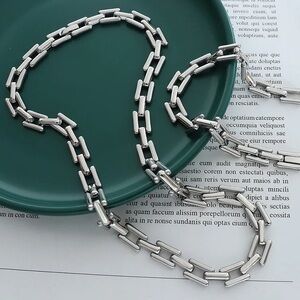 Waterproof Silver Linked Chain Necklace*Statement Necklace*Tarnish Free